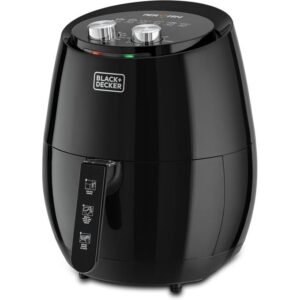 BLACK+DECKER مقلاة هوائية يدوية من بلاك آند ديكر، سعة 4.5 لتر، بتقنية الحمل الحراري السريع، لون أسود - AF350-B5، ضمان دولي، جهد كهربائي 220 فولت وتردد 50 هرتز - ضمان لمدة عام واحد